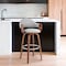 Armen Living Daxton 26" Gray Faux Leather and Walnut Wood Bar Stool LCDXBAWAGR26 - alternate 9